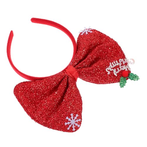 Ipetboom Schleife Stirnband Weihnachtsstirnbänder Fröhliche Weihnachtsballons Outfit Weihnachts-haarschmuck Weihnachten Weihnachts-haarspangen Weihnachtsschleifen Im Haar Schwammtuch Rot von Ipetboom