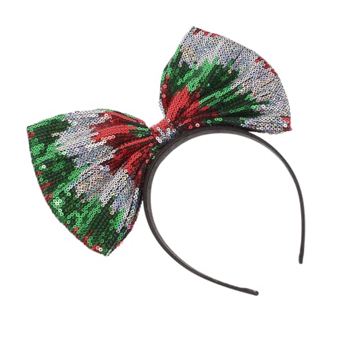 Ipetboom Schleife Stirnband christmas haarreif christmas headband Haarband mit Glitzerschleife Weihnachtsfeierzubehör Haargummi Weihnachtsstirnband Bowknot-Haarspange Blitz von Ipetboom