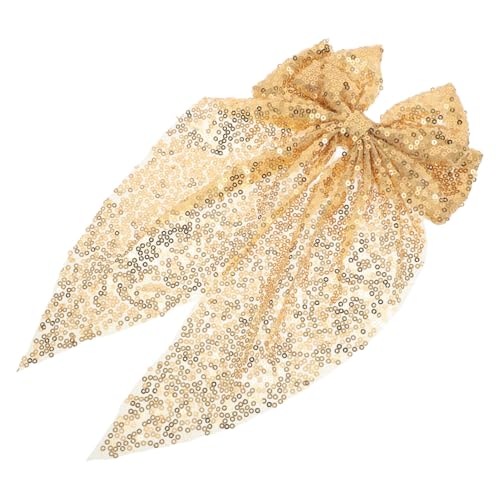 Ipetboom Goldene Pailletten Haarschleife Große Glitzernde Haarspange Für Damen Und Mädchen Dekoratives Haaraccessoire Für Partys Und Besondere Anlässe Oversized Bowknot Haarclip von Ipetboom