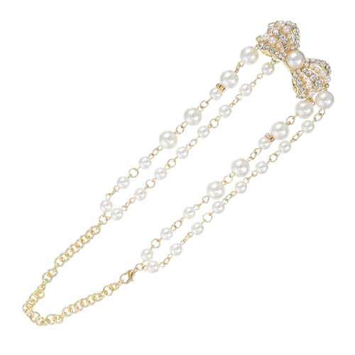 Ipetboom Schleifen Perlen Choker Kette für Damen Eleganter Clavicle Anhänger Kunstperlen Hochwertiges Material für Besondere Anlässe Wie Valentinstag von Ipetboom