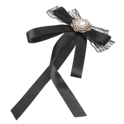 Ipetboom Schleifenbrosche aus Spitze mit Strass Modische Kragenspange für Damen Langlebige Brosche zur Dekoration von Hemdkragen Passend zu Kleid und Rock Stilvolles Schmuckaccessoire von Ipetboom
