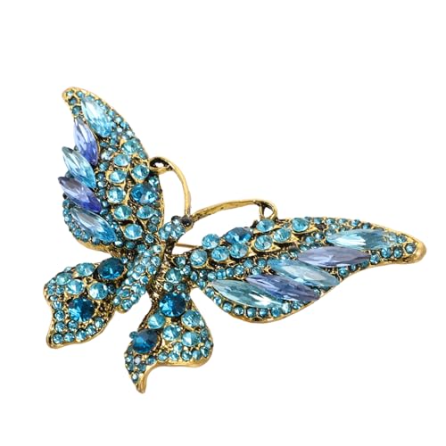 Ipetboom Schmetterling Brosche Damen Anstecknadel mit Funkelnden Strasssteinen Modische Lapel Pin für Kleidung Schal und Hut Sicherer Verschluss Stilvolles Accessoire für Vielseitige von Ipetboom