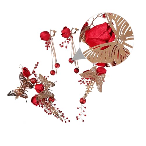 Ipetboom Schmetterling Haarspange Braut Gold Haarspangen Hochzeit Haarschmuck Hochzeitsschmuck Hochzeitskleid Accessoires Braut Haarnadel Lady Kopfbedeckung Stoff von Ipetboom