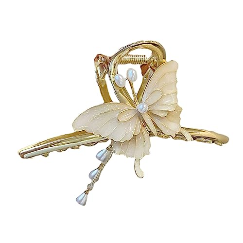 Ipetboom Butterfly Haarklammer Mit Perlen Und Quasten Haarspange Für Damen Für Geeignet Für Dünnes Und Dickes Haar Stilvoller Haarschmuck Für Alltag Und Besondere Anlässe von Ipetboom