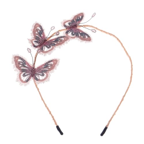 Ipetboom Schmetterlings stickerei Stirnband Mädchen Kleider Haarschmuck für Damen 3d Haargummis Haarband dekoratives Stirnband Schmetterlings-Stirnband wild schmücken Zubehör Kopfbedeckung von Ipetboom