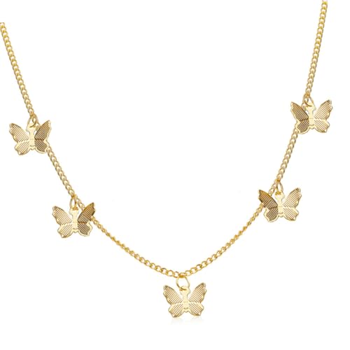 Ipetboom Schmetterlingshalskette Damen Metalllegierung Charm Verstellbar Clavicle Chain Choker Stilvoll Schmuck Ipetboom Schmetterlingshalskette Damen Metalllegierung Charm Verstellbar Clavicle Chain Choker Stilvoll Schmuck von Ipetboom