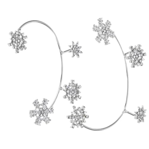 Ipetboom Schneeflocken Ohrklemme Damen Ohrclip Funkelnd Nicht Piercing Ohrschmuck Elegant von Ipetboom