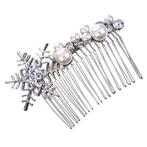 Ipetboom Braut Haarschmuck Mit Perlen Und Schneeflocken Eleganter Hochzeits Haarkamm Festlicher Haarclip Für Damen Für Hochzeiten Und Fotoshootings von Ipetboom