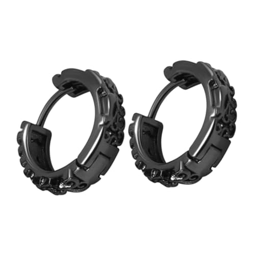 Ipetboom Schwarze Creolen Ohrringe Herren Damen Hip Hop Stil Minimalistisches Design Große Ohrringe Geeignet für Alltag und Besondere Anlässe Ästhetische Schmuck Accessoires von Ipetboom