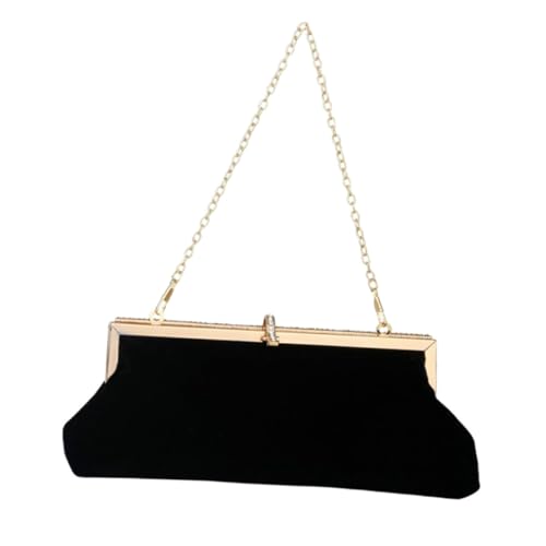 Ipetboom Schwarze Damen Clutch Tasche aus Samt mit Funkelnden Strasssteinen Abendtasche für Hochzeit Party und Besondere Anlässe Kompakte Handtasche für Stilbewusste Frauen von Ipetboom