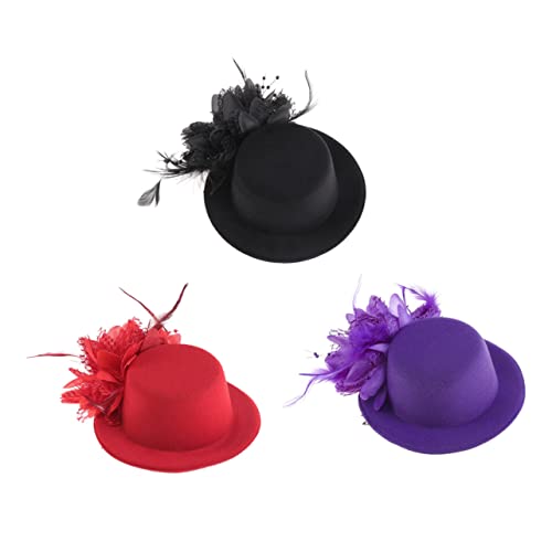 Ipetboom Schwarze Haarspangen haarschmuck Haarspangen Mini-Krallenklammern für Haare Tea-Party-Hüte Haarnadel Haarklammer Braut Haarspange Hochzeitshut Haare Mädchen Zylinder Blütenkopf von Ipetboom