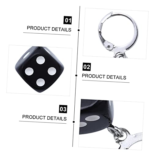 Ipetboom Schwarze Würfel Ohrringe Damen Cartoon Würfel Schmuck Leicht Tragbar Modisch Stilvoll Persönlichkeit Ausstrahlend von Ipetboom