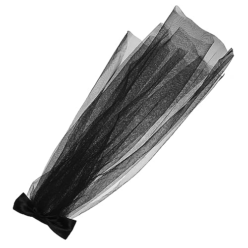 Ipetboom Gothic Schleier Mit Clip Für Halloween Dekorativer Haarschmuck Für Kostümpartys Langer Schwarzer Schleier Für Frauen Für Cosplay Und Besondere Anlässe von Ipetboom
