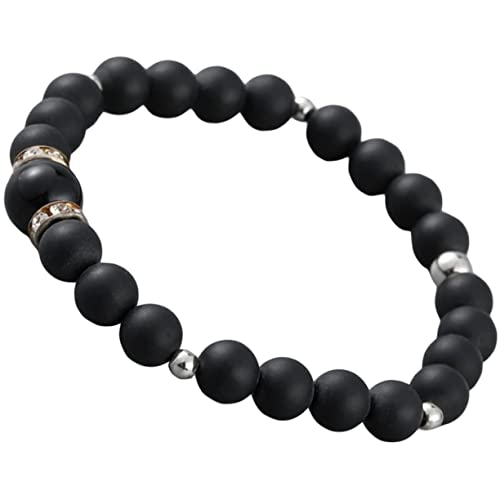 Ipetboom Schwarzes Marmorstein Armband für Herren Einstellbares Elegantes Handzubehör Naturstein Perfektes für Männer für Besondere Anlässe von Ipetboom