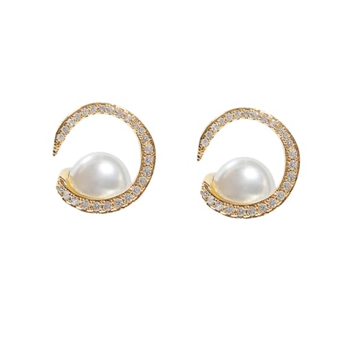 Ipetboom Silber Perlen Ohrstecker Damen Elegant Modisch Ohrschmuck Komfortabel Hautfreundlich für Alltag von Ipetboom