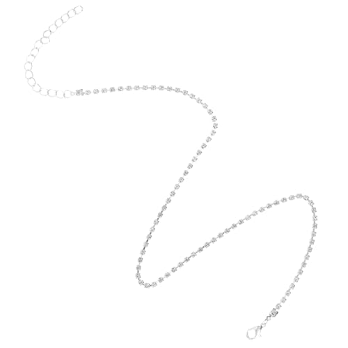 Ipetboom Silberkette Damen Funkelnde Halskette mit Strasssteinen Einfache Einlagige Schlüsselbein Kette Modischer Schmuck für Alltag und Festliche Anlässe von Ipetboom