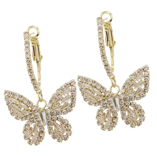 Ipetboom Silberne Creolen Ohrringe Damen Leichte Schmetterling Ohrschmuck mit Zirkonia Ohrstecker Hypoallergen Eleganter Schmuck für Hochzeit und Alltag von Ipetboom