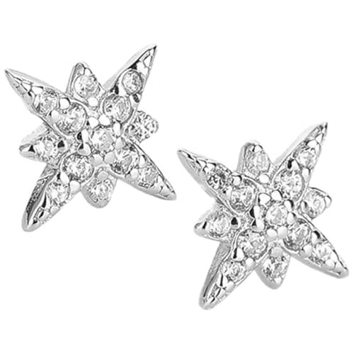 Ipetboom Silberne Stern Ohrstecker Damen Ohrschmuck Leicht Elegant Korrosionsbeständig Alltagsschmuck Mädchen von Ipetboom