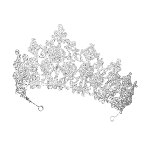 Ipetboom Silberne Strass Damen Diadem für Hochzeit Braut Party Geburtstag Haarschmuck Funkelnde Krone Festlich Accessoire für Brautkleid und Fotoshooting von Ipetboom
