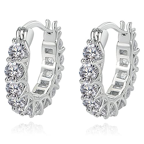 Ipetboom Silberne Zirkonia Ohrringe Damen Kleine Funkelnde U Förmige Creolen Handgefertigt Leicht und Elegant Modisches Accessoire für Alltag und Besondere Anlässe von Ipetboom