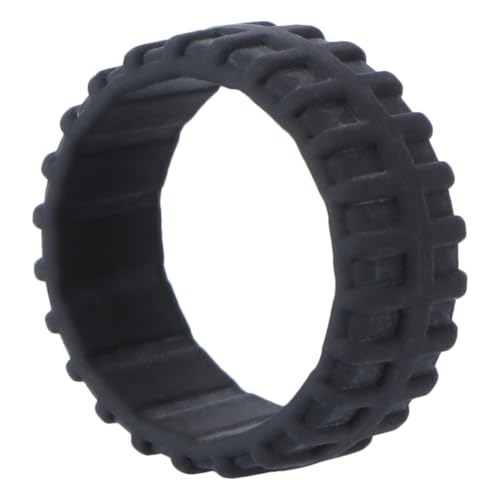 Ipetboom Silikon Ring Sportliche Reifenstruktur Atmungsaktiv Hochflexibel Verformungsbeständig für Training und Alltag Schwarzer Silikon Finger Schmuck von Ipetboom