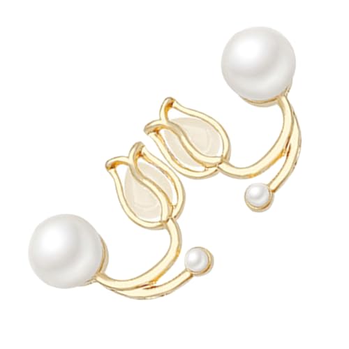 Ipetboom Simulation Perlen Ohrstecker mit Rosenblüten Design Stilvolle Dekorative Ohrringe für Mädchen Langlebig Farbbeständig für Party Alltag und von Ipetboom