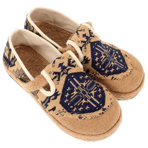 Ipetboom Sommer Damen Stoffschuhe Ethno Stil Handbestickt Atmungsaktiv Weiche Gummisohle Bequeme Flache Schuhe Für Alltag Elegant Und von Ipetboom