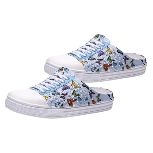 Ipetboom Sommerliche Atmungsaktive Sandalen mit Perforiertem Design Rutschfeste Leichte Strandschlappen für Damen und Herren Casual Slipper in Blau für Strand Reise und Alltag von Ipetboom