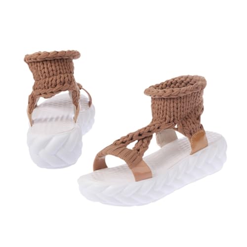 Ipetboom Sommersandalen Damen mit PU Sohle Rutschfest Modisch und Leichte Pantoletten für Frauen und Studenten Kaffee Farbe von Ipetboom