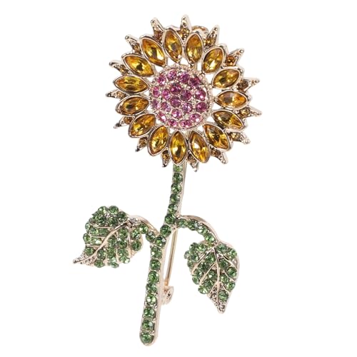 Ipetboom Sonnenblumen Brosche für Damen Rhinestone Anstecknadel Elegantes Accessoire für Kleidung Schals Taschen Geburtstage Besondere Anlässe von Ipetboom