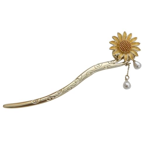 Ipetboom Sonnenblumen Haarschmuck Haarnadel mit Quaste Leichter Langlebiger Haarstab für Damen Einfach zu Tragen Sicheres Halten für Dutt und Flechtfrisuren für Frauen von Ipetboom