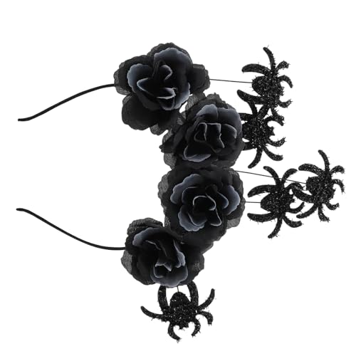 Ipetboom Spinnen-Stirnband Halloween-Stirnband Halloween-Spinnennetz Pfau halloween kopfschmuck halloween kopfbedeckung haarschmuck Cosplay-Kopfbedeckung schwarzes Halloween-Haarband Stoff von Ipetboom