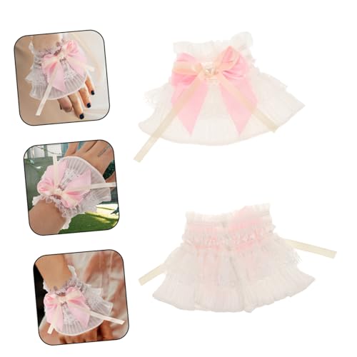 Ipetboom Spitzen Handgelenkmanschetten Damen Abnehmbare Spitzenärmel Puff Sleeve Verstellbar Hochzeit Brautkleid Zubehör Teeparty Cosplay von Ipetboom