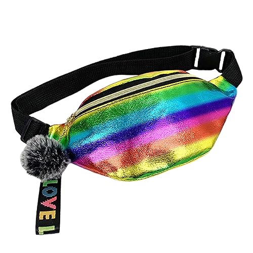 Ipetboom Sportliche Damen Bauchtasche mit Holografischem Design Verstellbarem Gurt Glänzendem Reißverschluss Outdoor Aktivitäten Reisen Freizeit Farben von Ipetboom