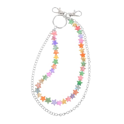 Ipetboom Hosenkette Mit Sternförmigen Muschelverzierungen Doppellagig Für Taillen Metalldekoration Für Jeans Hip-hop-rock-accessoires Für Männer Und Frauen Abnehmbar Und Verstellbar von Ipetboom