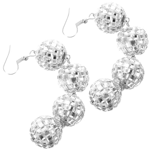 Ipetboom Statement Ohrringe für Damen Disco Kugel Ohrhänger Vintage Spiegelkugel Design Party Accessoire Modisch Strapazierfähig Langlebig Geeignet für Alltag und Festlichkeiten von Ipetboom