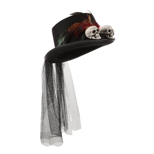 Ipetboom Steampunk-Hut Tag der Toten Stirnband Steampunk-Zylinder Hexenhut Kindermütze Einzigartiger Hut Modischer Hut Tag des toten Schleierstirnbandes Cosplay-Zylinder Gittergewebe Black von Ipetboom