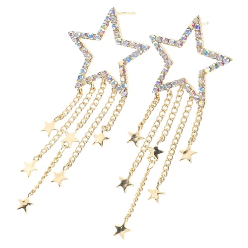 Ipetboom Stern Ohrringe mit Zirkonia und Beweglichen Quasten Kleine Ohrstecker für Damen Glitzernde Sternanhänger Modischer Schmuck für Alltag und Besondere Anlässe von Ipetboom