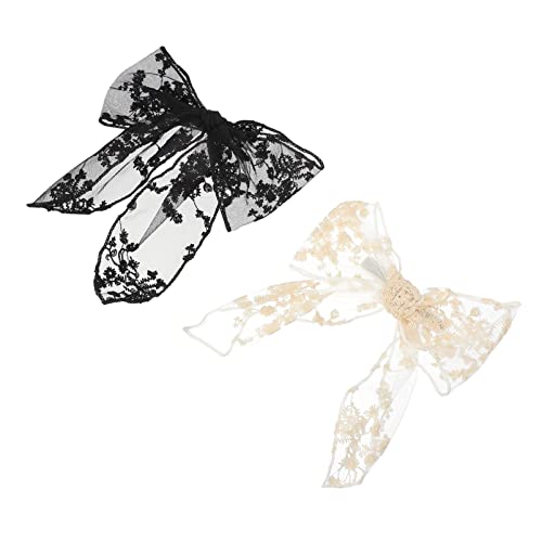 Ipetboom 2stücke Große Haarschleife Hintere Haarschleife Große Schleifenspange Mit Spitze Für Frauen Mädchen Haar Accessoire Bow Clip Zurückschließend von Ipetboom
