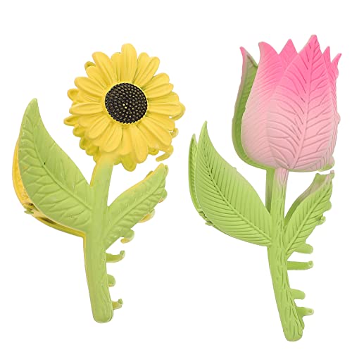 Ipetboom 2stücke Tulpen-blumen-haar-clip-sonnenblumen-haar-klammern- Frauen-langes-haar-haare-organisieren von Ipetboom