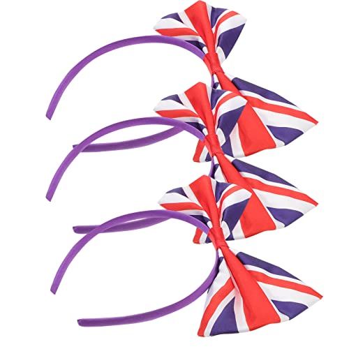 Ipetboom 3stücke Stirnbänder Mit Schleife Und Union Jack-logo Haarspangen Aus Hochwertigem Material Kopfreifen Für Festivals Und Täglichen Gebrauch von Ipetboom