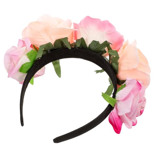 Ipetboom Stirnband Haarbänder Weihnachts-haarschmuck Haarband Weihnachtsdekoration Weihnachtsstirnbänder Weihnachtskopfbedeckung Schöne Kopfbedeckung Weihnachten Polyester- Große Rose von Ipetboom