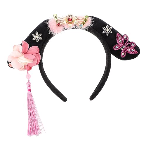 Ipetboom Stirnband Quaste Haarschleife Prinzessinnenkostüm Für Mädchen Haarspangen Für Kinder Stirnbänder Für Perücken Kinderkleid Kleidung Für Kinder Rotes Dekor Stoff Cheongsam China Baby von Ipetboom