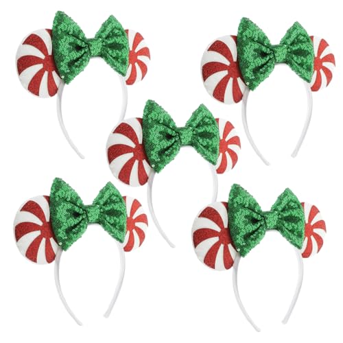 Ipetboom 5 Stück Weihnachts Süßigkeiten Stirnband Glitter Haarbänder Schleifen Kopfbedeckung Für Damen Kinder Party Cosplay Weihnachten von Ipetboom