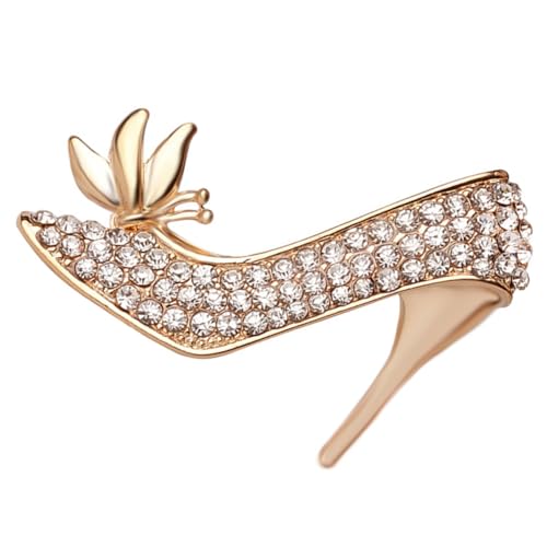 Ipetboom Strass High Heel Brosche Damen Anstecknadel Funkelndes Schmuckaccessoire für Kleider Schals und Partys Eleganter Modischer Pin für Besondere Anlässe Wie Hochzeit und Valentinstag von Ipetboom