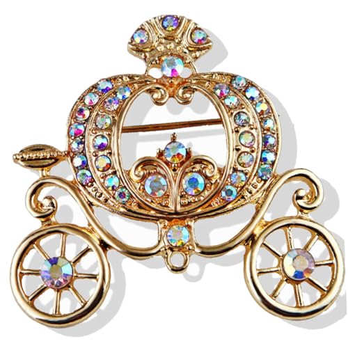 Ipetboom Strass Kürbis Kutsche Brosche Pin Damen Schmuck Anstecknadel Vintage Stil Damenaccessoire für Party Geburtstag Weihnachten von Ipetboom
