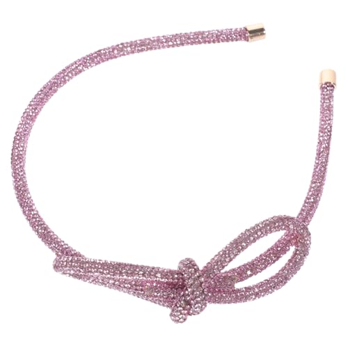 Ipetboom Strass-stirnband Mädchen-stirnbänder Mit Schleife Schleife-stirnband Dekorative Haarbänder Stirnband Mit Strassschleife Strass-stirnbänder Krawatte Strasssteine Rosa Haarteil Damen von Ipetboom