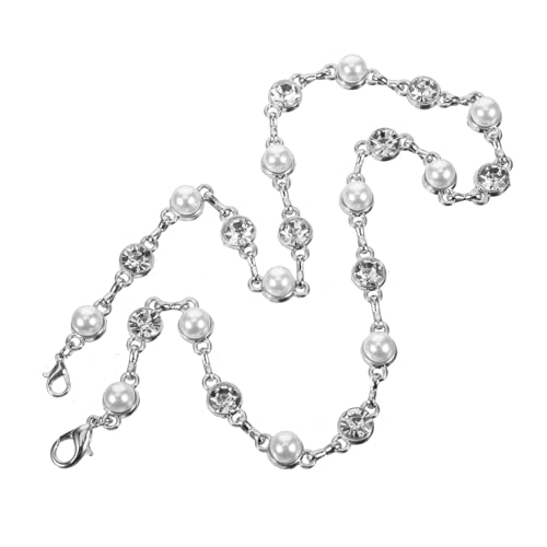 Ipetboom Strasskette DIY Glitzer Gürtel für Damen Kleid Schmuckband aus Langlebiger Legierung Perlen und Wassertröpfchen Motiv Vielseitig für Kleidung Schuhe und Bastelarbeiten von Ipetboom