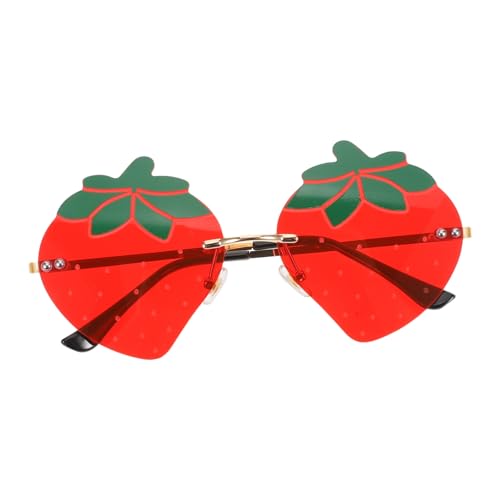 Ipetboom Strawberry Rimless Sonnenbrille Damen Leichtgewichtiges Rahmenloses Design mit Hochtransparenten Gläsern Einzigartige Erdbeerform für Fasching Party Strand und Fotoshootings Ipetboom Strawberry Rimless Sonnenbrille Damen Leichtgewichtiges Rahmenloses Design mit Hochtransparenten Gläsern Einzigartige Erdbeerform für Fasching Party Strand und Fotoshootings von Ipetboom