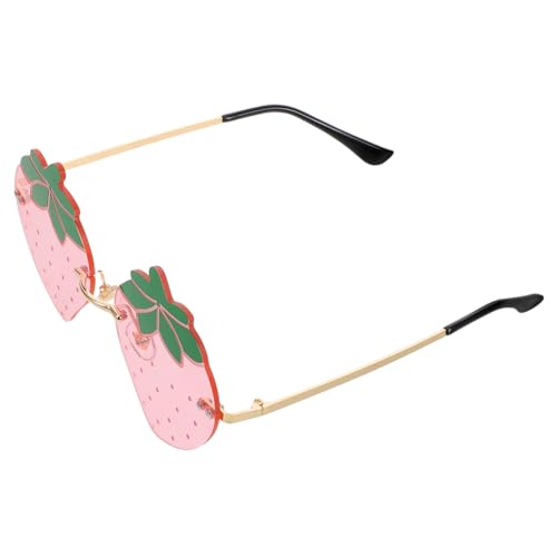 Ipetboom Strawberry Sonnenbrille Damen Rimless Leichter Rahmen Uv-schutz Klare Gläser Party Brille für Strand Reisen Outdoor Ipetboom Strawberry Sonnenbrille Damen Rimless Leichter Rahmen Uv-schutz Klare Gläser Party Brille für Strand Reisen Outdoor von Ipetboom